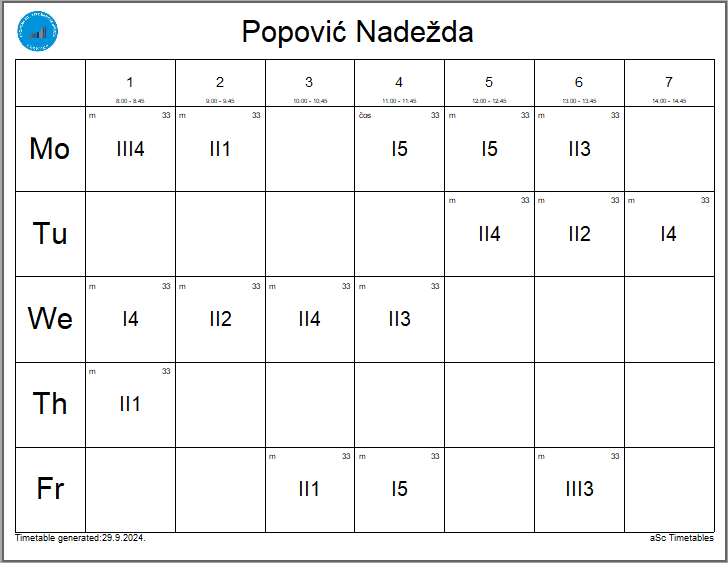 A calendar with numbers and letters

Description automatically generated