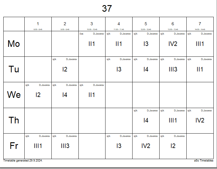 A calendar with numbers and letters

Description automatically generated