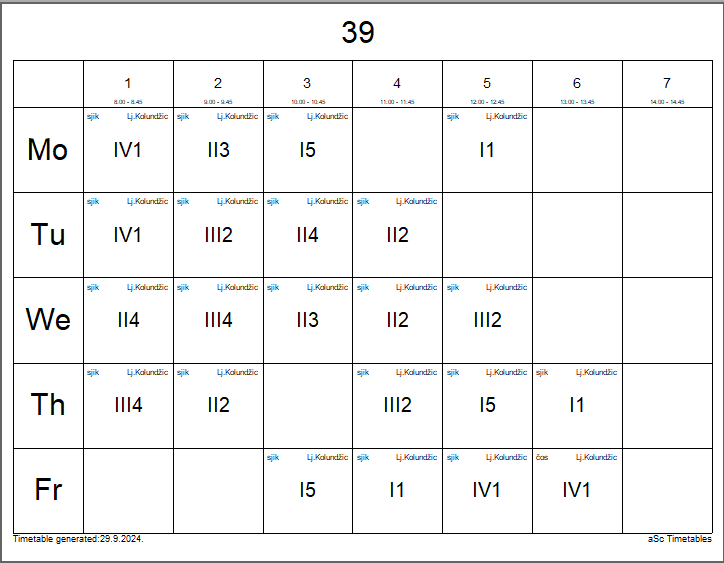 A calendar with numbers and letters

Description automatically generated