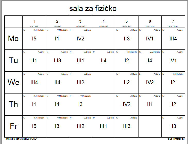 A calendar with numbers and letters

Description automatically generated