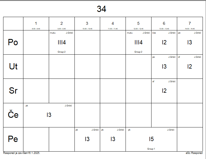 A white calendar with black numbers and numbers

Description automatically generated